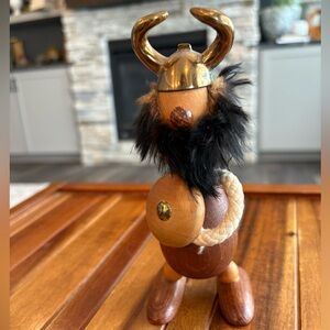 Vintage 1960s Carl Bent Denmark Teak and Brass Viking Barware Bottle Opener